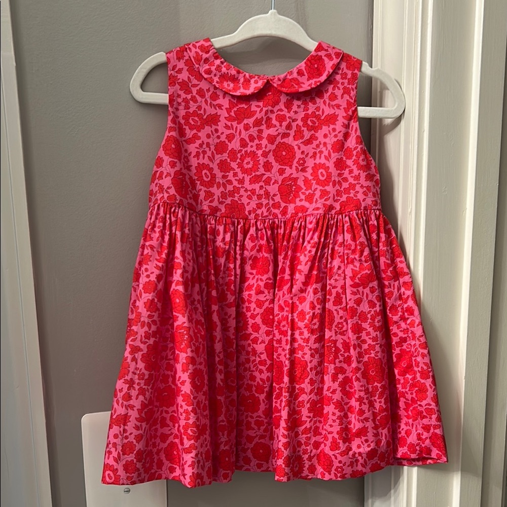 Jacadi Toddler Girl Floral Red Sleeveless Dress
